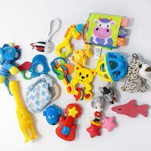Colorful Baby Rattle and Teether Set toys